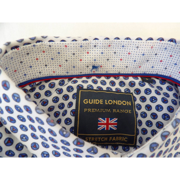Guide London Premium Range Short Sleeve Button Up Shirt Size Small #696 - Picture 3 of 6